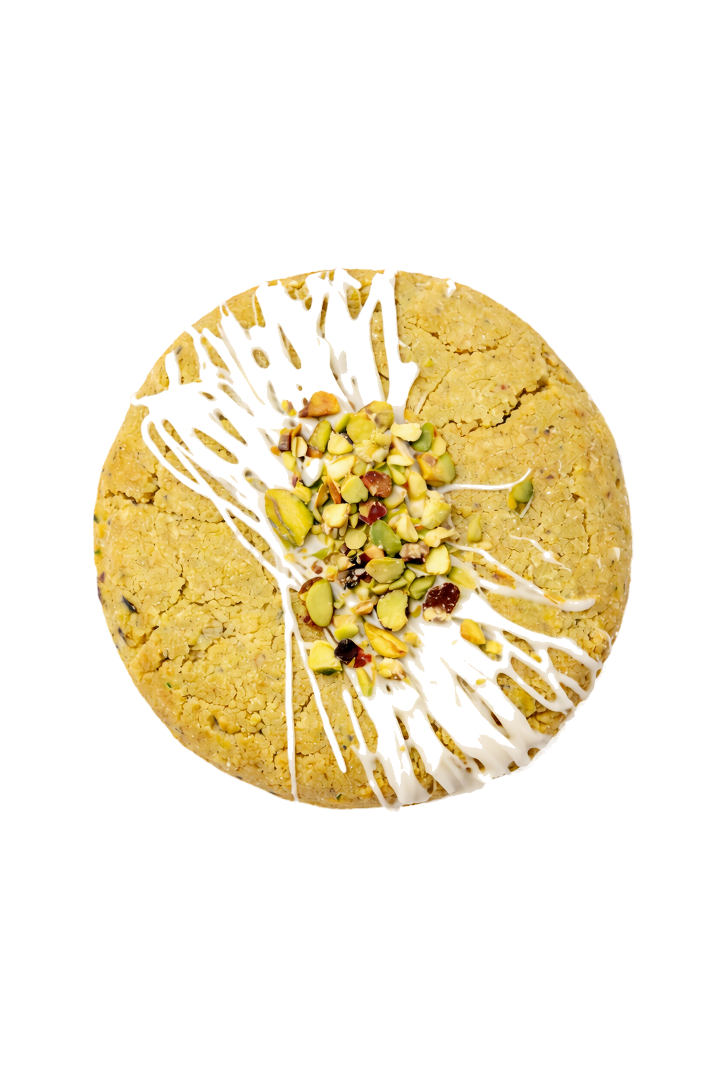 Pistachio white chocolate cookie with green cream center